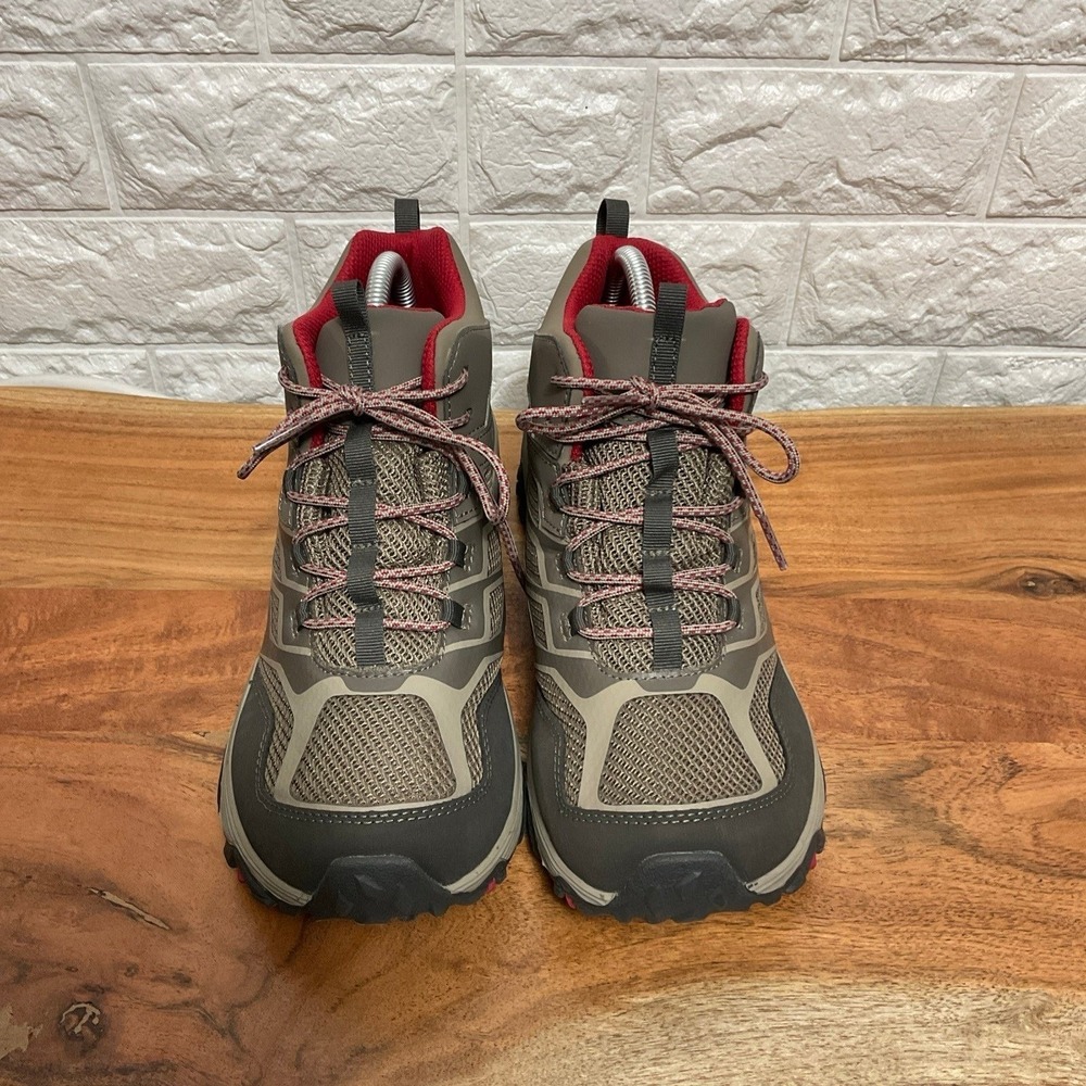 Merrell‎ MQM Flex 2 Waterproof Hiking Shoes Gray Red Men's 7 Trail Grip Outdoor